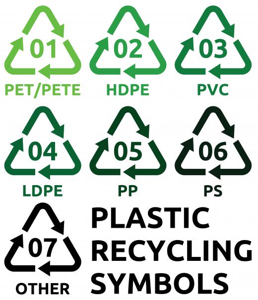 Plastic containers often come with a numeric symbol that makes them easier to sort when recycling.