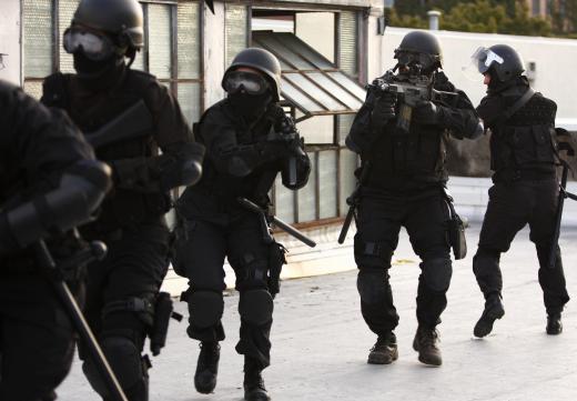 Law enforcement careers include the special weapons and tactics team, or SWAT.