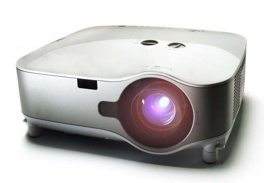 A digital projector may be used in business presentations or home theaters.