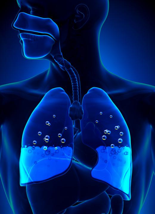 Fluid buildup in the lungs may cause breathing problems.