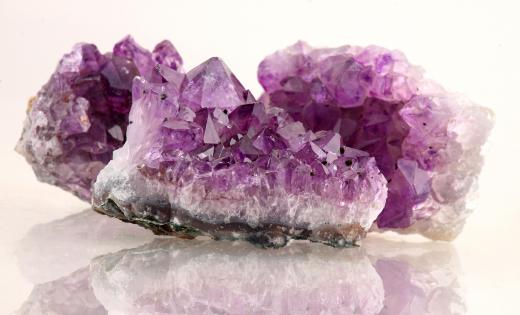 Purple amethyst is frequently used to represent the crown chakra.