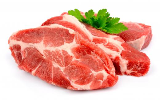 A marinade is used to break down connective tissue in tougher cuts of beef.