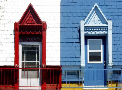 Before painting a house, consider what the selected paint scheme will look like with the surrounding neighborhood.