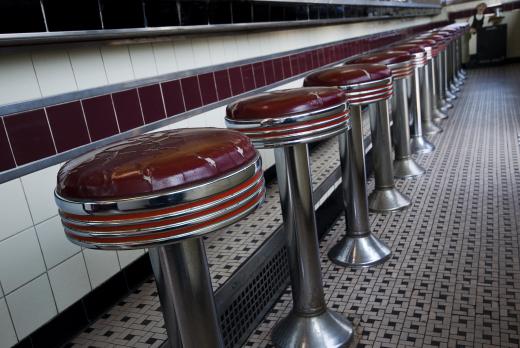 Swivel bar stools are commonly seen in restaurants with high counters.