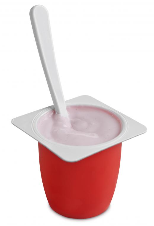 Yogurt containing lactobacillus bulgaricus.