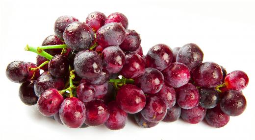 Red grapes.