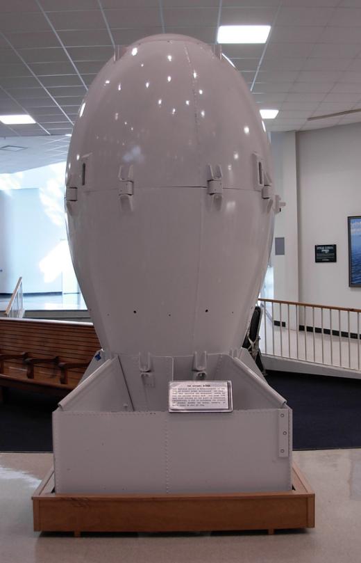 A replica of the "Fat Man" atom bomb which was detonated over Nagasaki.