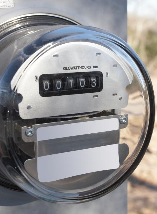 Residential electric meters measure power usage in kilowatt hours.