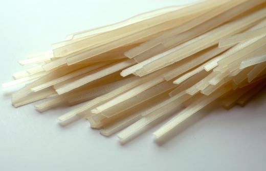 Rice noodles are an ingredient used in vegan pad thai.