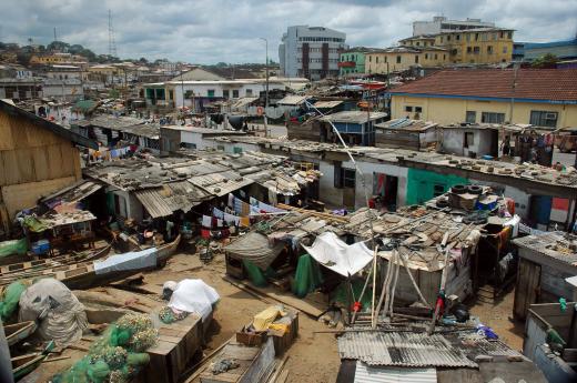 Squatters often live in makeshift housing.