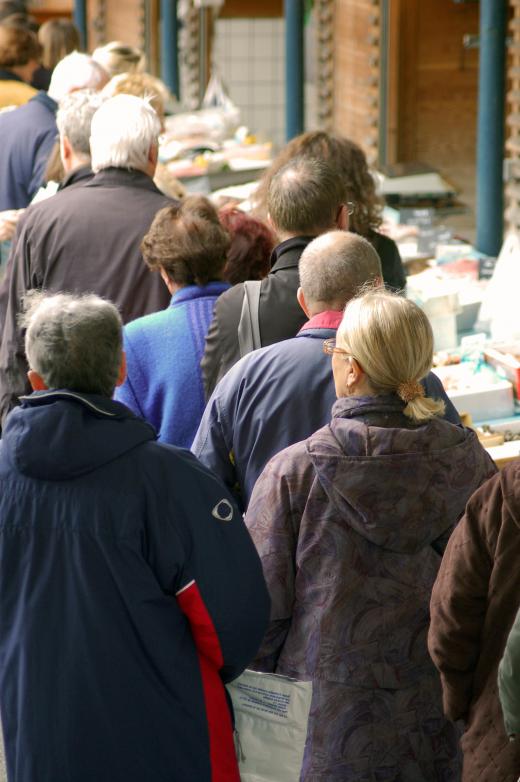 Shoppers should be mindful of the people around them in crowds.