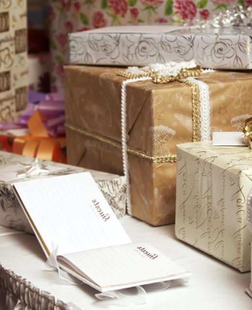 Bridal shower gifts may be purchased through an online gift registry.