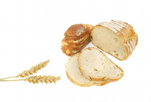 Whole grain white bread is made from flour that's derived from wheat.