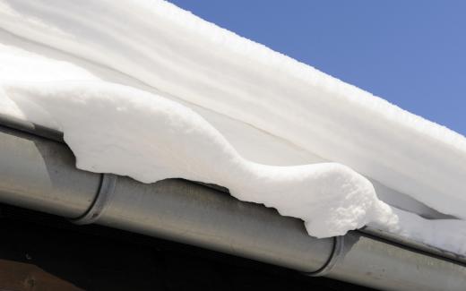 Gutter guards may help prevent gutters from becoming clogged with snow.