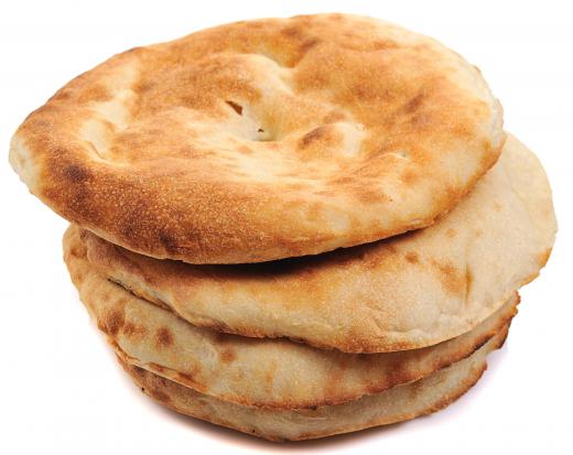 Stack of fresh pita bread which is used in making gyro sandwiches.