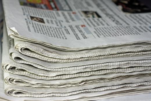 Paper hats are commonly made from newspapers.