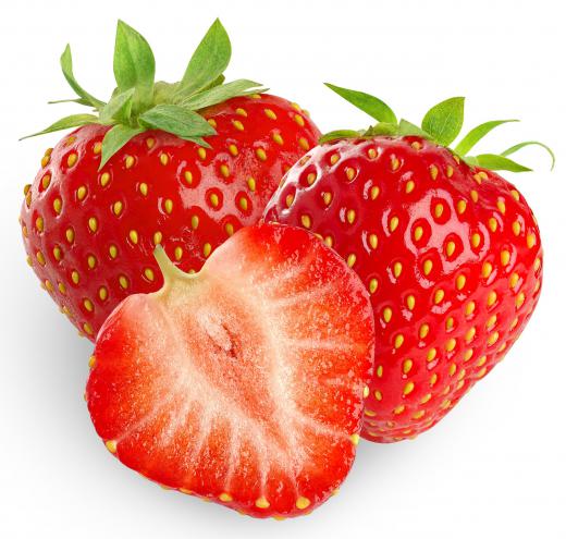 Strawberries before drying.