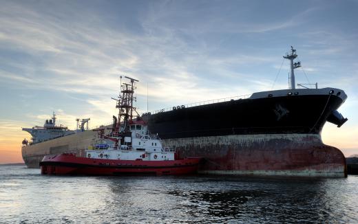 Oil tankers are used to transport both crude and refined oil across oceans.