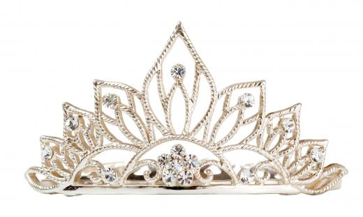 Swarovski crystals may be featured on tiaras.