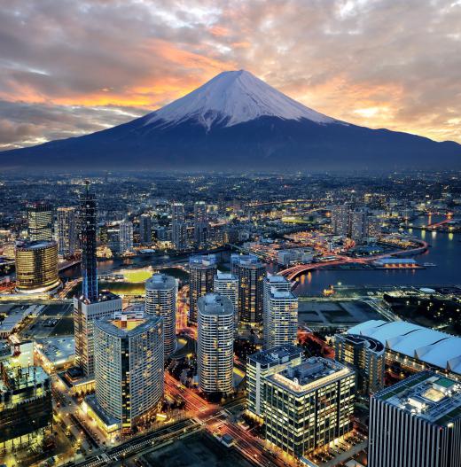 Bullet trains connect Tokyo to other major cities in Japan.