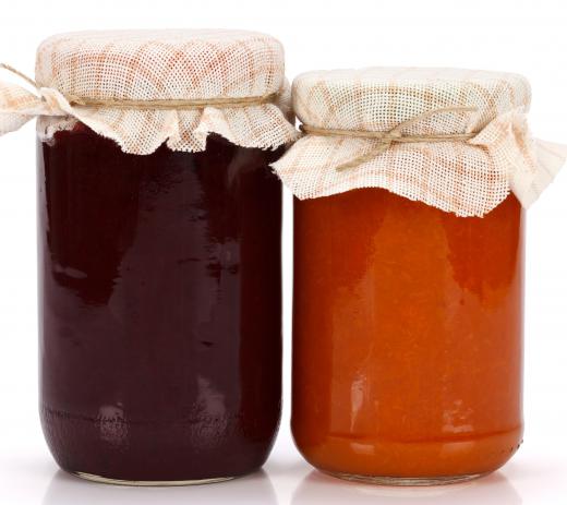 Strawberry rhubarb preserves are typically preserved by the canning process.