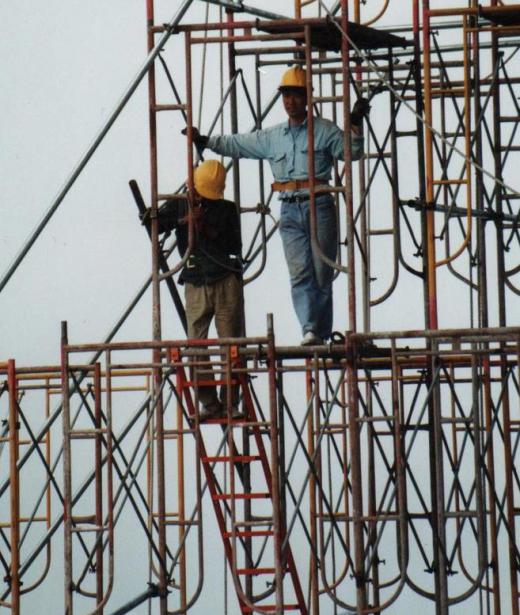 Scaffolding workers must not be fearful of heights.