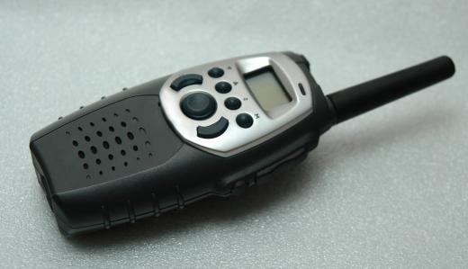 A PMR walkie talkie allows bidirectional communication.