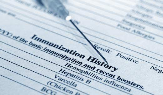 Immunization records can help determine when a tetanus diphtheria booster is due.