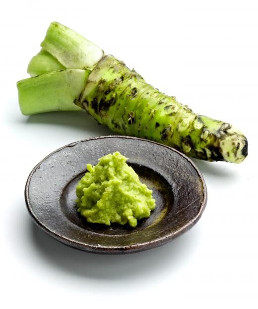 Gloves should be worn when using a wasabi root to make wasabi cream.