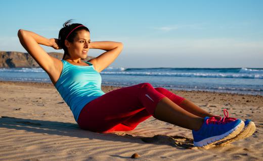 An abdominal belt can be worn while doing sit-ups to increase resistance in the abdominal muscles.