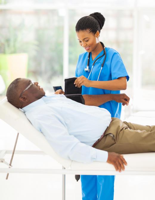 A trauma nurse may be responsible for monitoring a patient's vital signs while the patient awaits treatment.