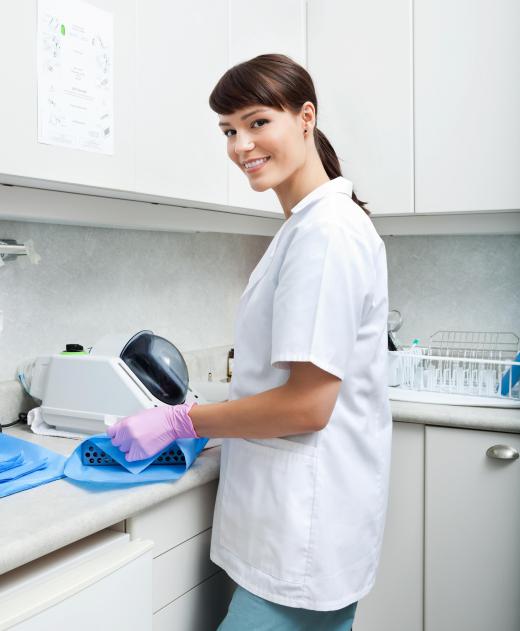 A dental lab technician works with a variety of substances and equipment.