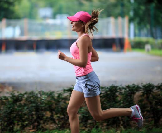 Synthetic socks can wick away moisture from a person's feet while running.