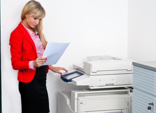 A front office desk should allow room for other equipment such as copy machines.