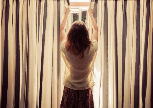 Sliding door curtains should not puddle or bunch up on the floor.