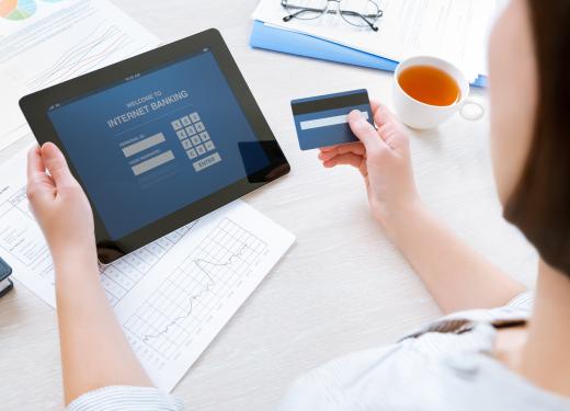 Banking transactions may be processed through the Internet via online banking.