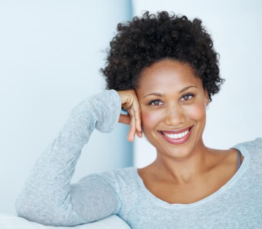 Woman with thick hair.