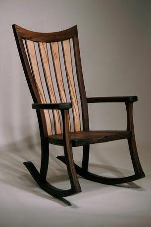 Bentwood rocking chairs are made from wood that has been shaped by steam and pressure.