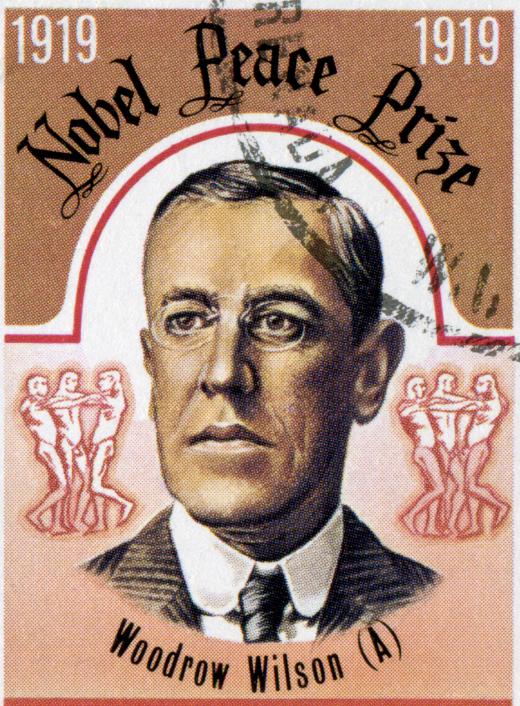 US President Woodrow Wilson won the 1919 Noble Peace Prize for his concept of the League of Nations.