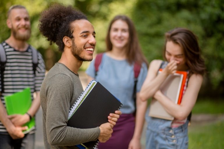 college students hanging out