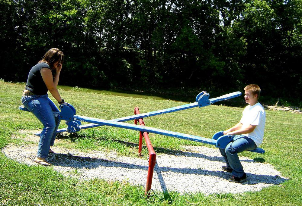 green seesaw